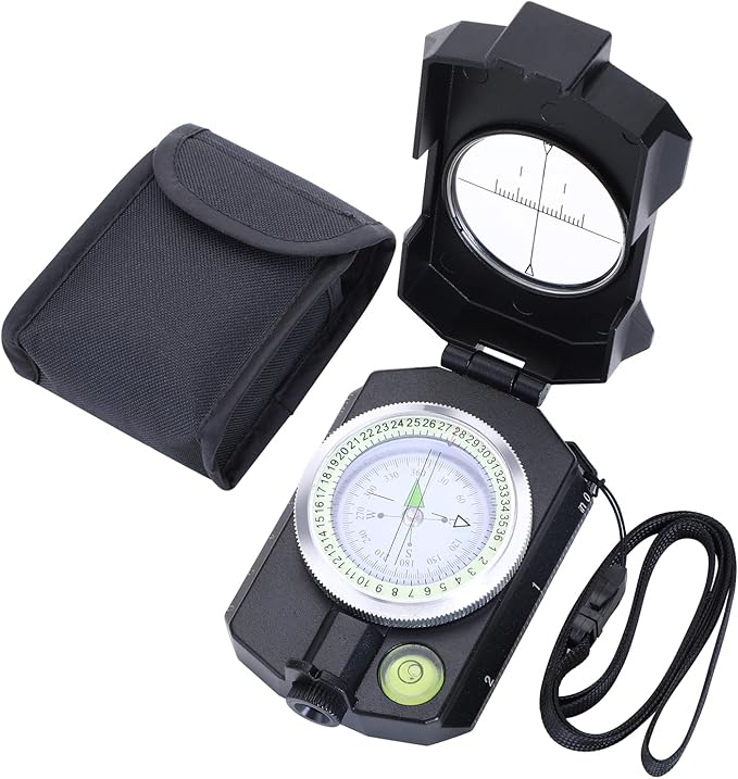 Sportneer Compass Survival Hiking Military Waterproof Lensatic Compass with Inclinometer for Camping Hunting