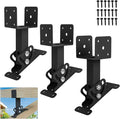 3Pcs Roof Riser Brackets Kit Pergola Roof Riser Beam Bracket, Heavy Duty Roof Mount Brackets 3-1/2" Saddle Black for Wood Post Gazebo Pergola