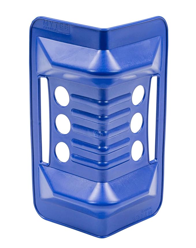 Mytee Products (10 Pack) 4" x 4" x 10" Blue Corner Protector V Shaped Flatbed Edge Guards with Carrying Case - Cargo Load Corner Edge Protector and Tie-Down Strap Guard for Flatbed