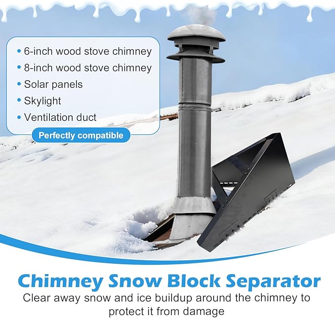 PakaLife Snow Guards for Roof,Snow Splitter&Diverters Guards for Metal Roofs,Snow Removal (Black)
