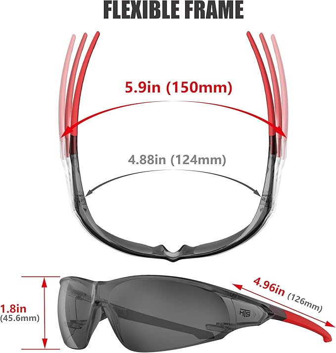 HTS HUNTERSKY ANSI Z87.1 Anti-Fog Clear Safety Glasses Pickleball Youth Baseball Lab Chemistry Goggles Scratch Resistant