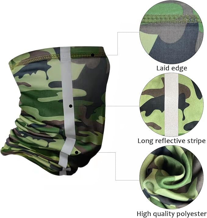 TCCFCCT Camo Hard Hat Sun Shade, Full Brim High Visibility Mesh Neck Shield and Bandana Face Scarf with Construction Arm Sleeves, Hard Hat Accessories, 3 Packs