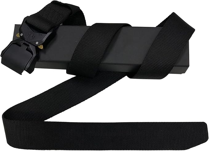 Nylon Belts for Men, Military Hiking Rigger 1.5" Work Belt with Heavy Duty Quick Release Buckle - Black