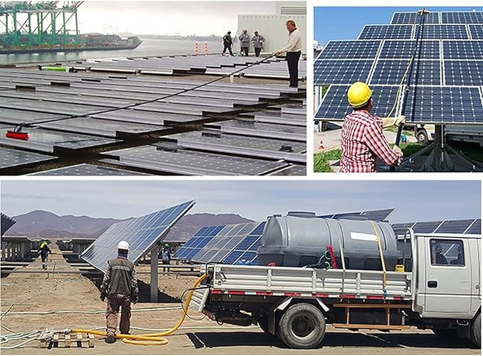 Extendable Water Fed Solar Panel Cleaner, 10.8M Solar Panel Cleaning Equipment, 55Cm Water Fed Telescopic Brush for Cleaning Photovoltaic and Solar Panels Black,B,Brush 55cm,3.6m / 12ft