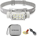 Nitecore HC65 UHE Headlamp, 2000 Lumen Max Heavy Duty Metal, USB-C Rechargeable with White, Red, and Reading Lights for Camping, Hiking, Hunting, and Industrial Works (Grey)