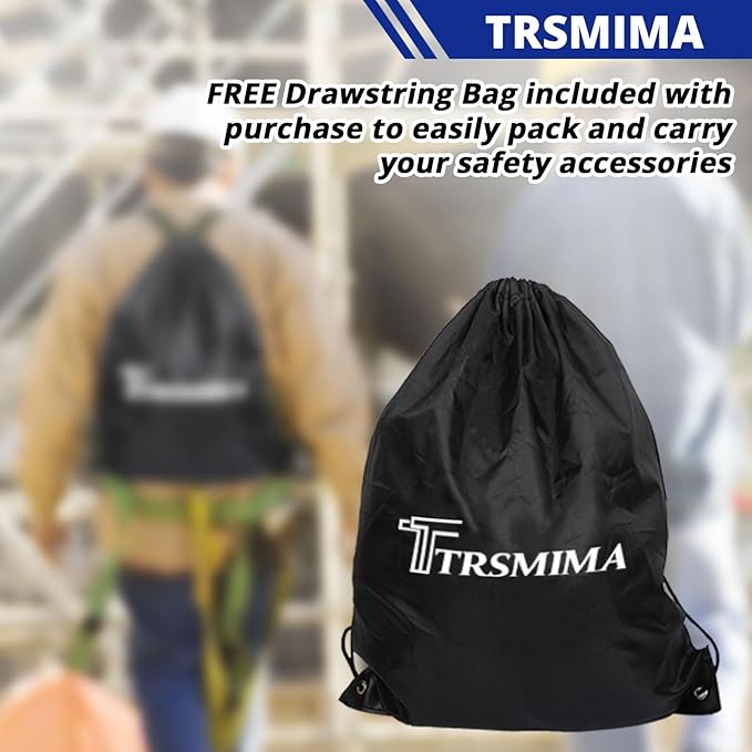 TRSMIMA Safety Harness Fall Protection - Roofing Full Body Construction Lanyard Kit Men Fall Arrest Work Tree Climbing Roofer D-ring ANSI