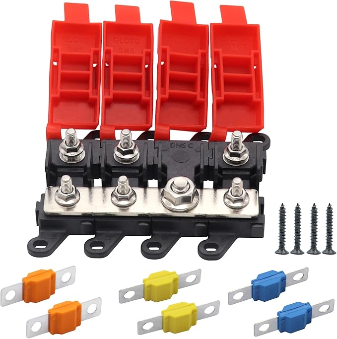 3way Midi Fuse Holder Automotive Marine Boat Car Audio Brass Fuse Blocks 30A 60A 100A Midi Fuses