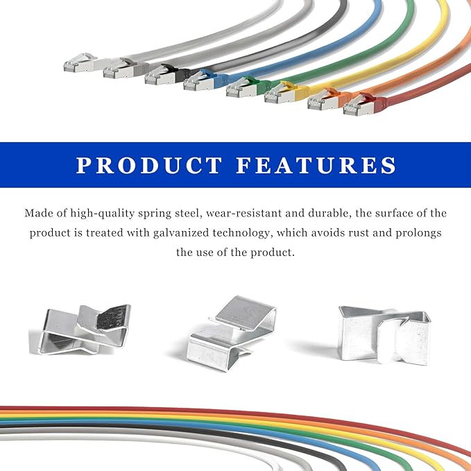 10 PCS Trailer Frame Wire Clips, 0.72"/18mm Cable Clips for Solar Panel Wiring & Car Wires Management, Spring Steel Double Wire Clip Cable Organization for Boat Trailer Truck