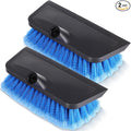 2 Pcs 10 Inch Solar Panel Soft Brush Cleaner Head, Bristles Scrub Brush with Rubber Protective Pads Prevent Scratches, for Solar Panels, Cars, RV, Trucks, Boats, Facades of Houses(Blue)