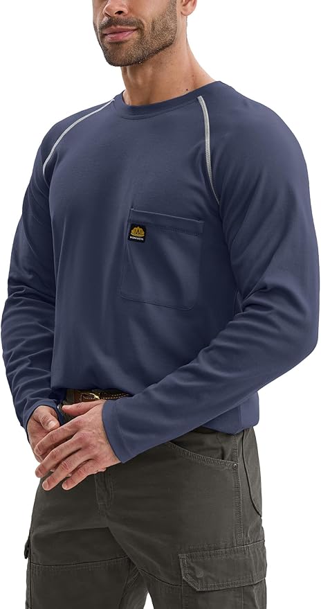 WORKWEYA FR Shirts Flame Resistant Shirt 6.5oz Men's NFPA 2112/CAT2 Long Sleeve Shirt
