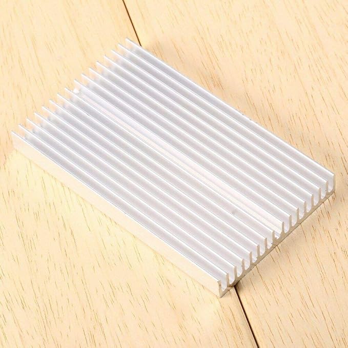 Easycargo 4pcs 60mm Heatsink 100x60x10mm, Aluminum Cooling Heat Sink, Cooler Heatsink for Cooling LED Panel (100mm x 60mm x 10mm) (Silvertone)