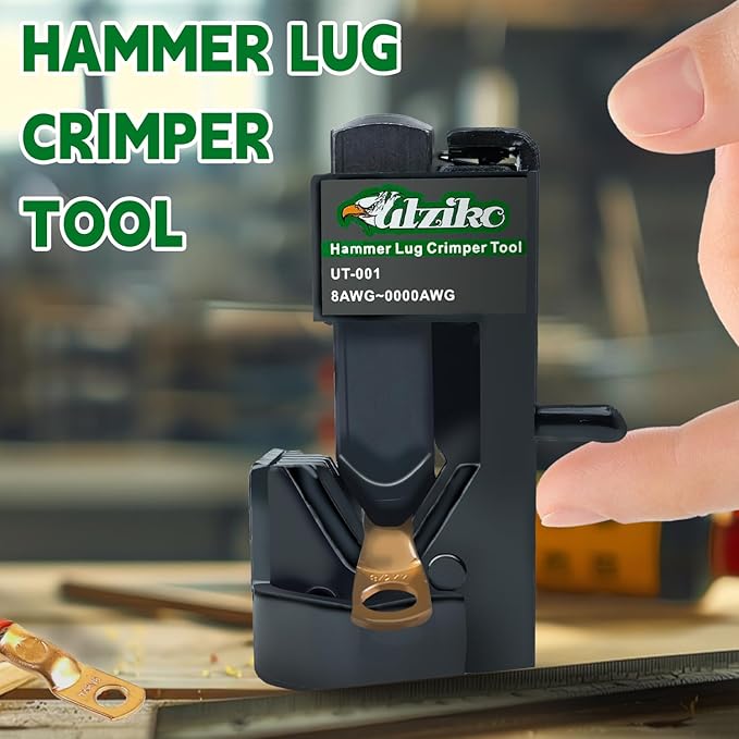 Hammer Lug Crimper Tool for 8 AWG - 0000 AWG Battery and Welding Cables