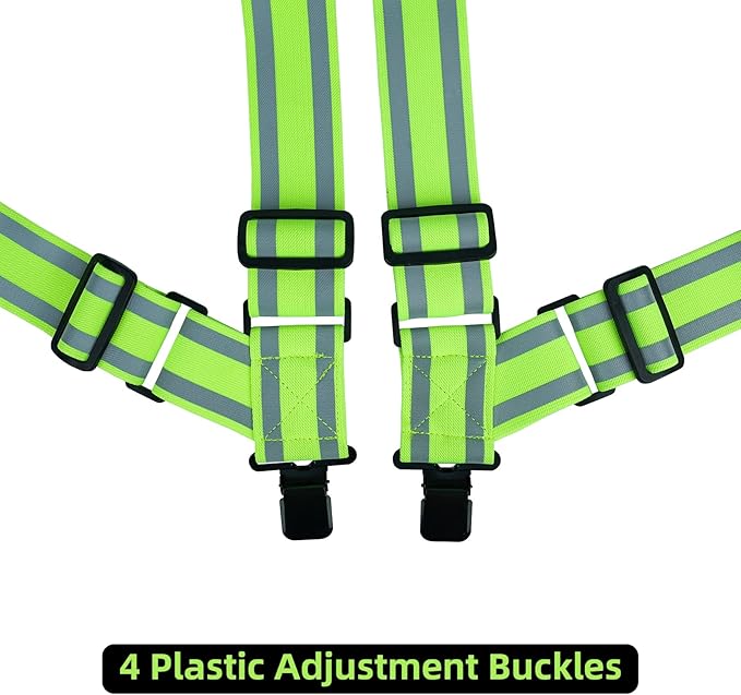 MELOTOUGH Reflective Safety Suspenders|Work Suspenders with Hi Viz Reflective Strip Hold Up Tool Belt Suspenders
