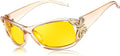 FEISEDY Classic Womens Night Glasses Driving Anti Glare Wrap Around Yellow Sunglasses B2548