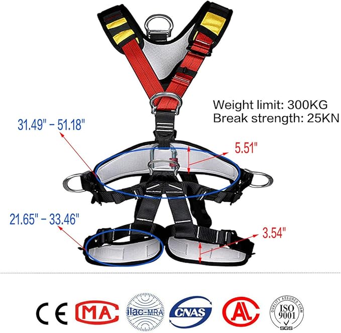 Climbing, Rock Climbing, Safety seat belt for Rappelling Fire Rescuing Tree Climbing Gear