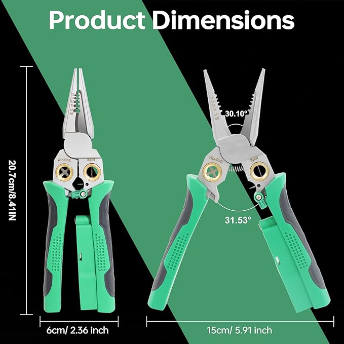 8 in 1 Wire Stripper with Voltage Tester, Wire Stripper Pliers Multi-Function Electrician Tool for Stripping Cutting Scraping Crimping Wires Car & Home Electrical Repair