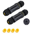 IP68 Waterproof Junction Box Outdoor I-Shape 2way 5Pin (AC450v,32A) M25 Wire Range(8-12mm) Electrical Cable Connector,Suitable for Repair and Extend Power Cables,UL（2Pack）