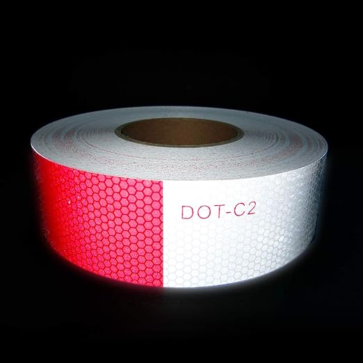 SEVEN SPARTA DOT-C2 Reflective Safety Tape 2 Inch x 200 Feet Red/White Conspicuity Tape for Vehicles, Trailers, Boats, Signs (200 FT)