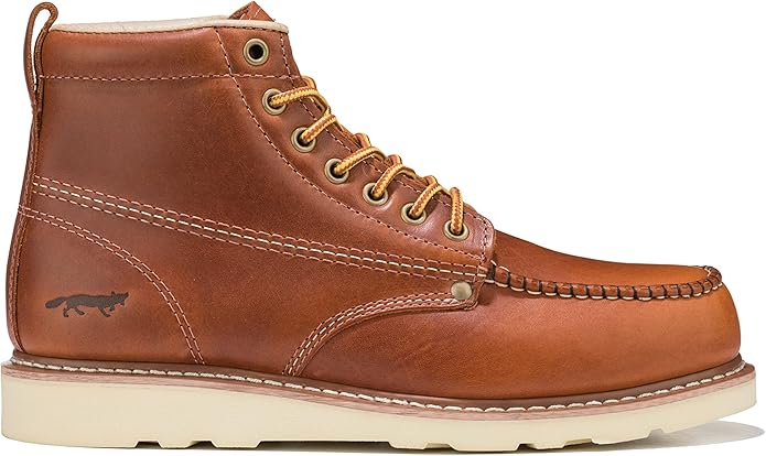 Golden Fox Work Boots 6" Men's Moc Toe Wedge Comfortable Boot for Construction