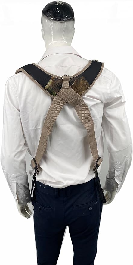 Tool Belt Suspenders for Work Belt Heavy Duty Padded with Magnetic WristBand Attachment Loops for Men (Camouflage)