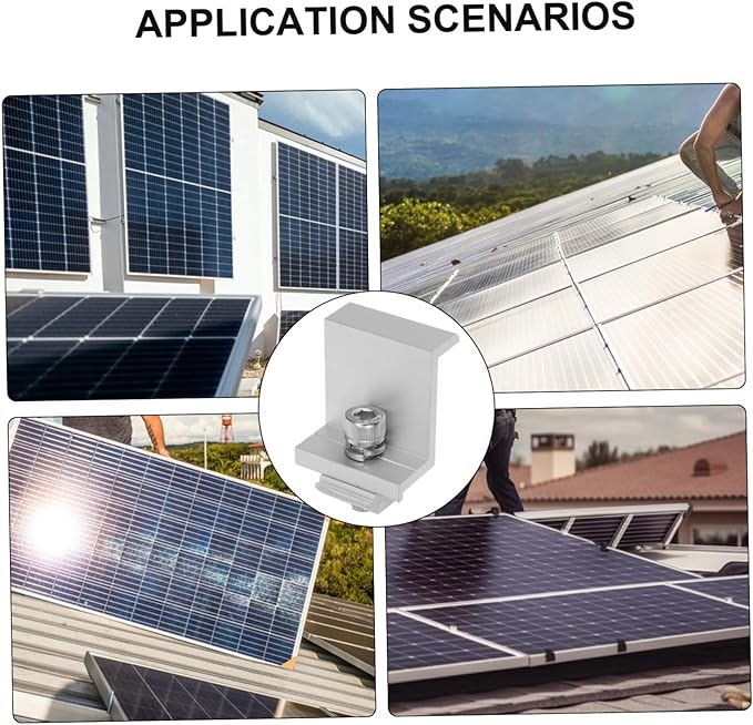 12Pcs Solar Panel Rack Clips Durable Bracket Clips for Easy Installation Stable Support for Solar Photovoltaic Systems Weather Resistant Panel Fixed Buckles