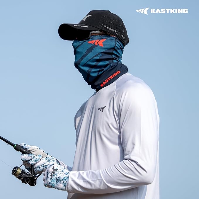 KastKing Ultimate Angler Neck Gaiter, UPF 50 Sun Mask, Sun Gaiters for Men & Women, Hydrocool Technology, Fishing, Hiking