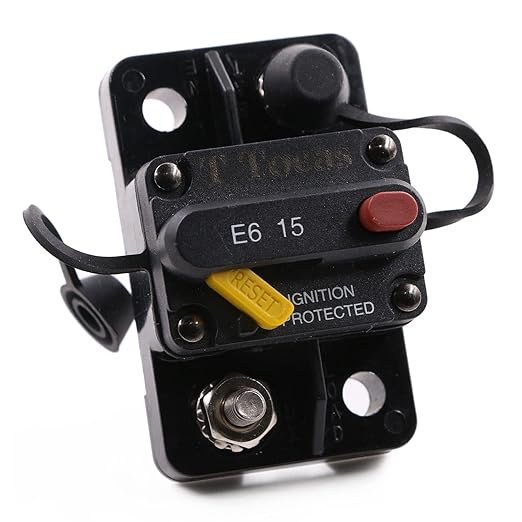 E69 Circuit Breaker 15 Amp for Marine Truck Boat RV Automotive Mid Range Mini T3 Manual Reset Switchable IP66 (15A