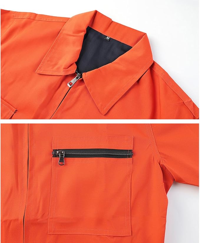 Men's Coveralls Mechanic Work Jumpsuit Multi Pockets Overalls Long Sleeve Workwear Coverall