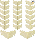 Geesatis 1.6" X 0.7" Set of 20 Right Angle Decorative Corner Protector Box Edge Cover Bracket, with Mounting Screws, Iron,Gold