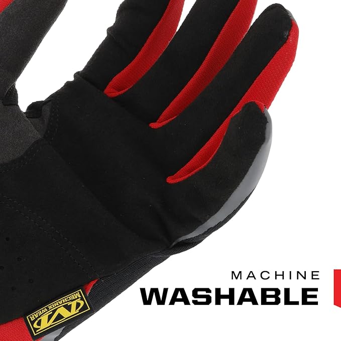 Mechanix Wear FastFit Work Gloves - Anti-Slip & Abrasion Resistant Heavy Duty Gloves - Touchscreen Compatible - Vibration Damping - Multipurpose Use - Medium - Red