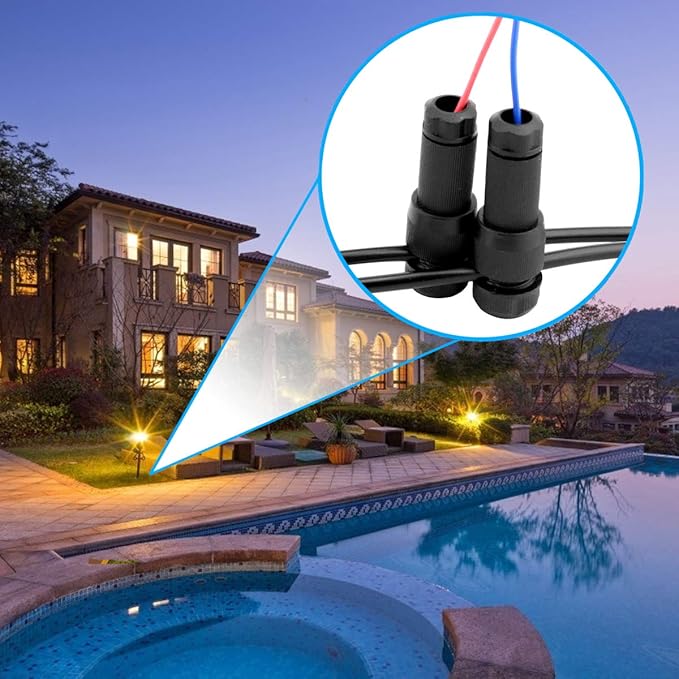 iCreating 36Pack Low Voltage Wire Connector, Landscape Lighting Connectors Waterproof for 12/2 14/2 Gauge Landscape Lighting Cable Connectors for Outdoor Path Lights Spotlights In-Ground Lights