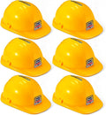 6 Pcs Construction Hats Plastic Hard Hat Construction Worker Hat Helmet for Girl Boy Engineer Building Theme Party