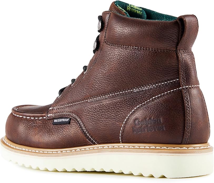 Golden Retriever Work Boots for men Waterproof Comfortable 6" Full Grain Tumbled Leather Welt Slip and Oil-Resistant STEEL/SOFT Toe Construction Boots G6192D_G6158ST_G6282D_G6258ST