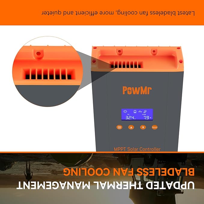 MPPT Solar Charge Controller 60AMP, for 12V/24V/36V/48V Auto, MAX 160V 2800W Input, 150V w/LCD Display, for Lead-Acid Lithium Battery -- Parallel Version