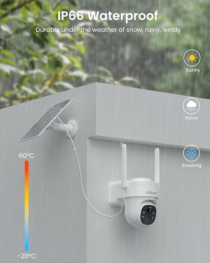 Solar Security Cameras Wireless Outdoor 4 Pack, 3MP Security Cameras Wireless Outdoor, Pan Tilt 360°WiFi Camera with Color Night Vision/PIR Sensor/2-Way Audio/Alexa
