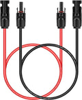 Solar Extension Cable Solar Panel Extension Cable Wire with Female and Male Connector Solar Panel Adapter,3ft 10AWG Red+Black Solar Wire for Solar Panels,RV,Boat.（1 Pairs Solar Cable）