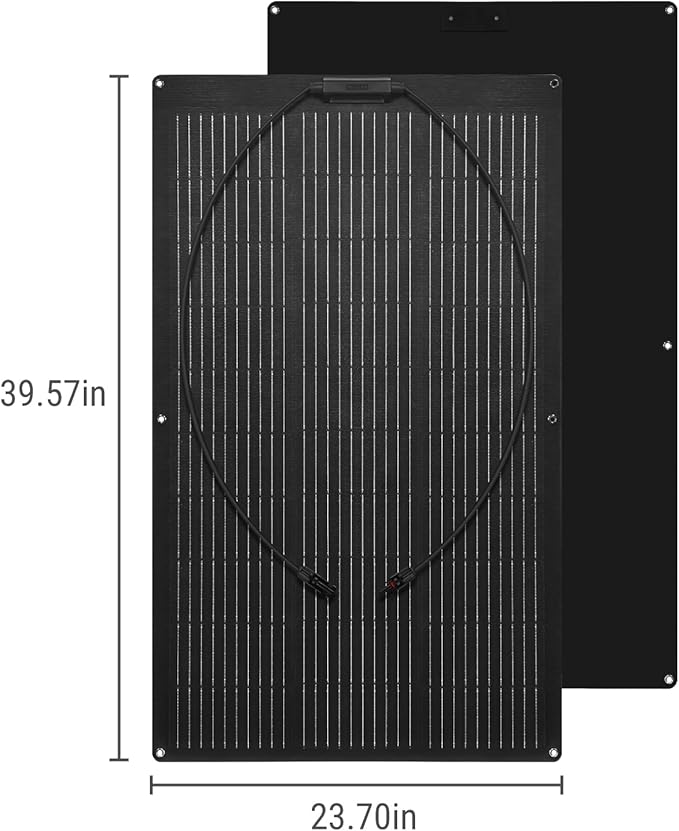 Newpowa 100W Flexible Solar Panel Portable Bendable 12 Volts 10BB Mono Cell for Uneven Surfaces Marine Camping Home Boat RV Surface Black