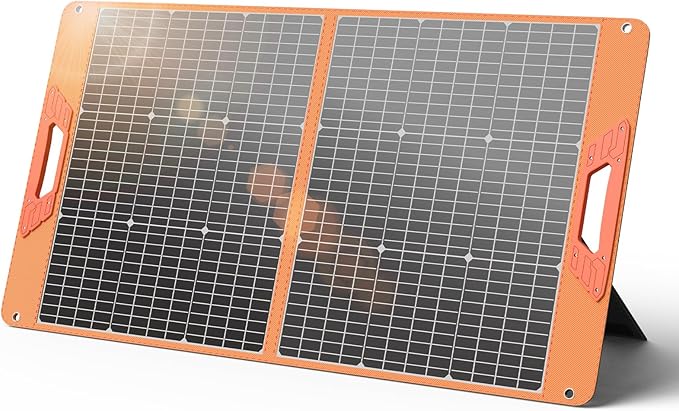 100W Portable Solar Panel for Power Station, 19.8V Foldable Solar Charger with DC/XT60/Anderson Cable & QC3.0 USB Outputs, 23% High Efficiency IP65 Waterproof 2 Kickstands for Outdoor Camping RV Trip