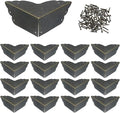 Mcredy 16 Pcs Corner Guards Retro Bronze Furniture Corner Protectors Covers Metal Furniture Edge Protector with Nails for Desk Cabinet Shelf Coffee Table, 2.8"x2.8"x1.2"(LxWxH), Side Length 2.8"