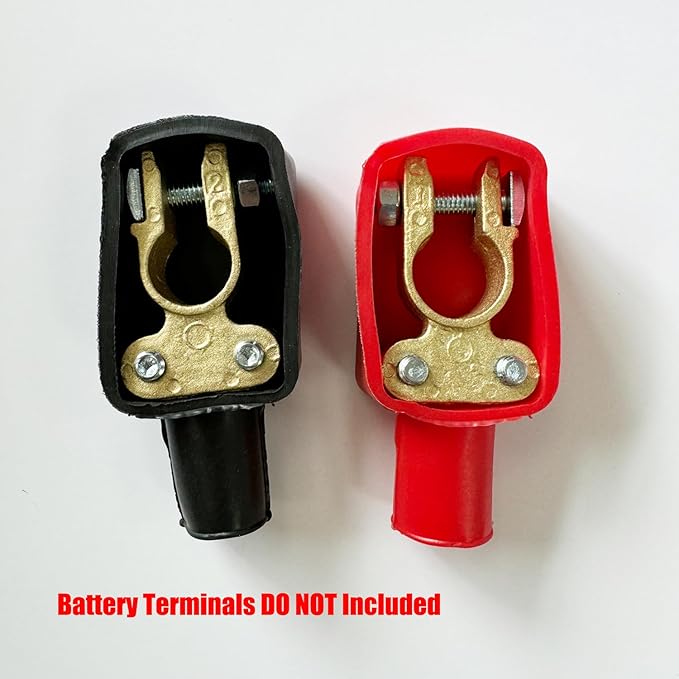 Ampper Top Post Flexible Battery Terminal Cover, Battery Terminal Clamp Insulator Protector W/Washers for Car, Vehicle, RV and Boat (Small, 4 Sets)
