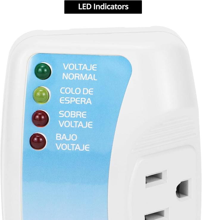 QWORK Voltage Protector 2-Pack for Major Appliances, 120V 1400W, Surge & Voltage Fluctuation Protection for Air Conditioners, TV/PC, Freezers