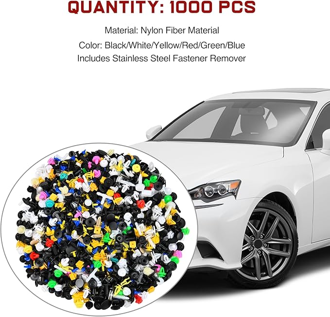 Nilight 1001PCS Universal Car Clips Mixed Auto Bumper Fender Trim Door Panel Shield Engine Cover Retainer Rivet Push Clips for GM Ford Chrysler Toyota Lexus Honda Acura Dodge Jeep