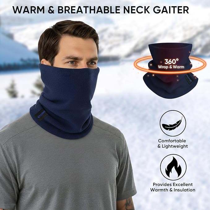 TICONN Neck Gaiter Face Cover Scarf, Neck Warmer Breathable Sun & Wind-proof for Skiing Fishing Hiking Cycling
