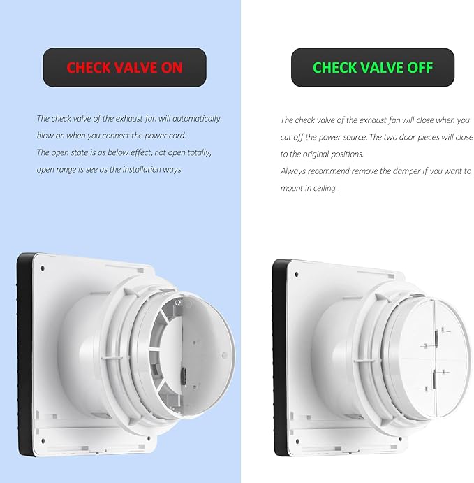 4inch Exhaust Fan, Black Window Wall Mount Vent Extractor Fan w/Button Switch, Cord for Kitchen Bathroom Workshop Garage