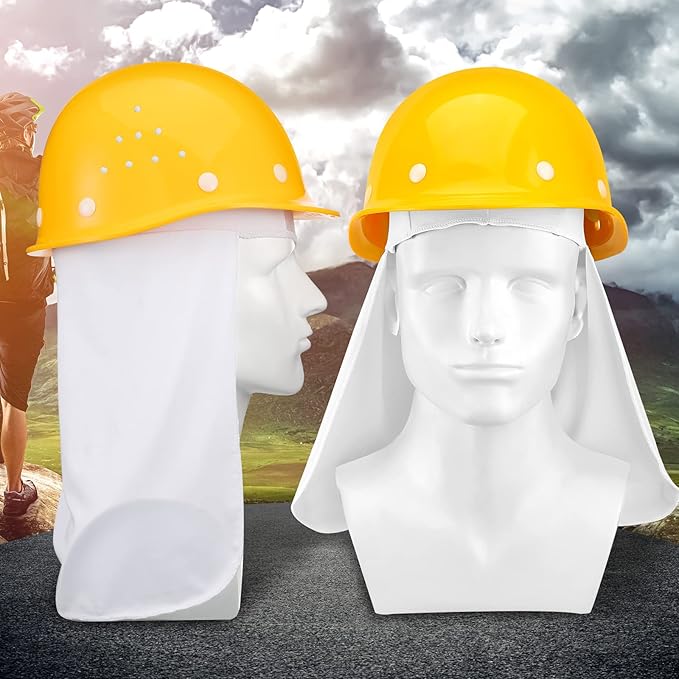 Sintege 6 Pieces Hard Hat Sun Shade Cooling Skull Cap Sun Neck Protector Quick Dry Neck Shade for Women Men