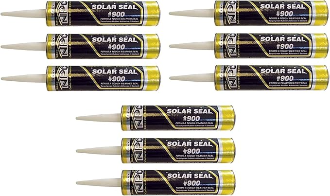 NPC #900 Solar Seal 9 Pack - Metal Roofing Flashing/Panels, Vinyl and Fiber Cement Siding, Fiberglass, Cedar, Brick & Masonry, Sky Lights, Sun Rooms, Truck RV Trailers, Flashing (9, Burnished Slate)