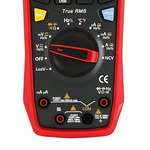 UNI-T Multimeter Kit UT161D, 1000V AC DC Volt Ohm Meter Capacitor Tester Frequency Meter True RMS 6000 Counts USB Transmission LOZ ACV Temperature Measurement