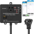 Wi-Fi Smart Power Failure Alarm with Surge Protector, Remotely Monitor and Control Your Refrigerator Via App, Ensuring The Safety of Refrigerator and Food Stored Inside, Black
