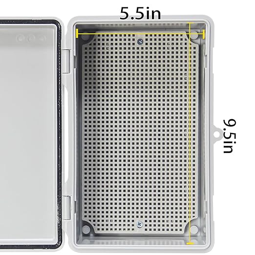 Electrical Junction Box, Outdoor Electrical Box Waterproof ABS Plastic Engineering Enclosure with Plastic Snap Gray Cover 10.2"x6.2"x5.1"