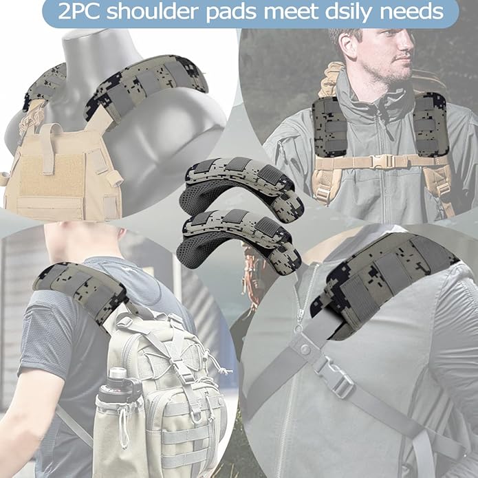 ZINMARK 2Pcs Thick Cushioned Shoulder Pads, Anti-Slip Design and Breathable Mesh Pads for Shoulder Strap,Soft and Comfortable